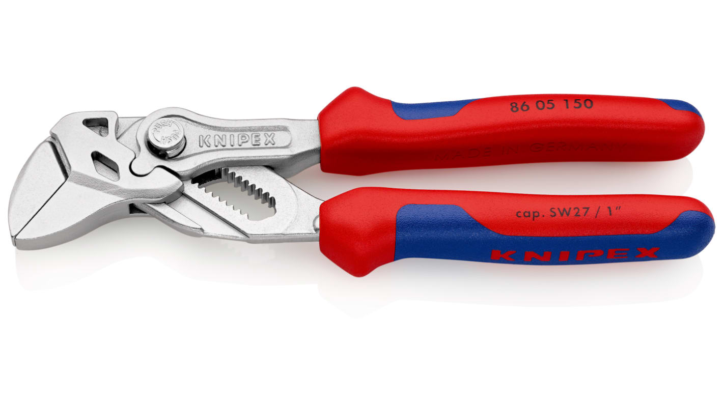 Knipex Plier Wrench, 150 mm Overall, Angled, Bent, Flat, Straight Tip