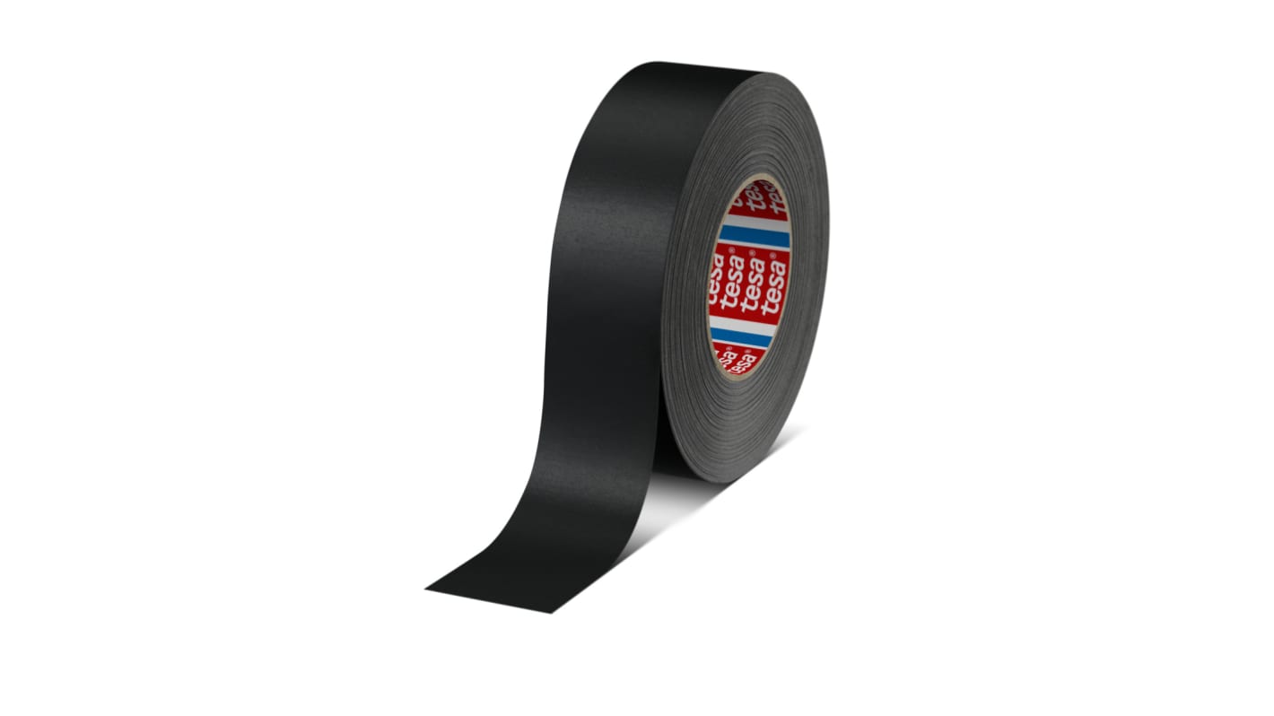 Tesa 4651 Duct Tape, 50m x 50mm, Black, Acrylic Coated Finish