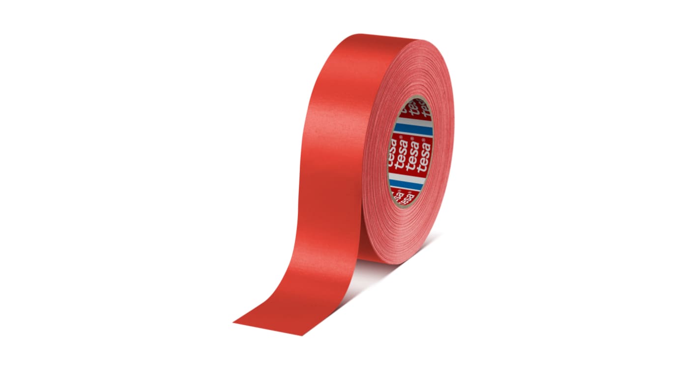 Tesa 4651 Duct Tape, 50m x 50mm, Red, Acrylic Coated Finish