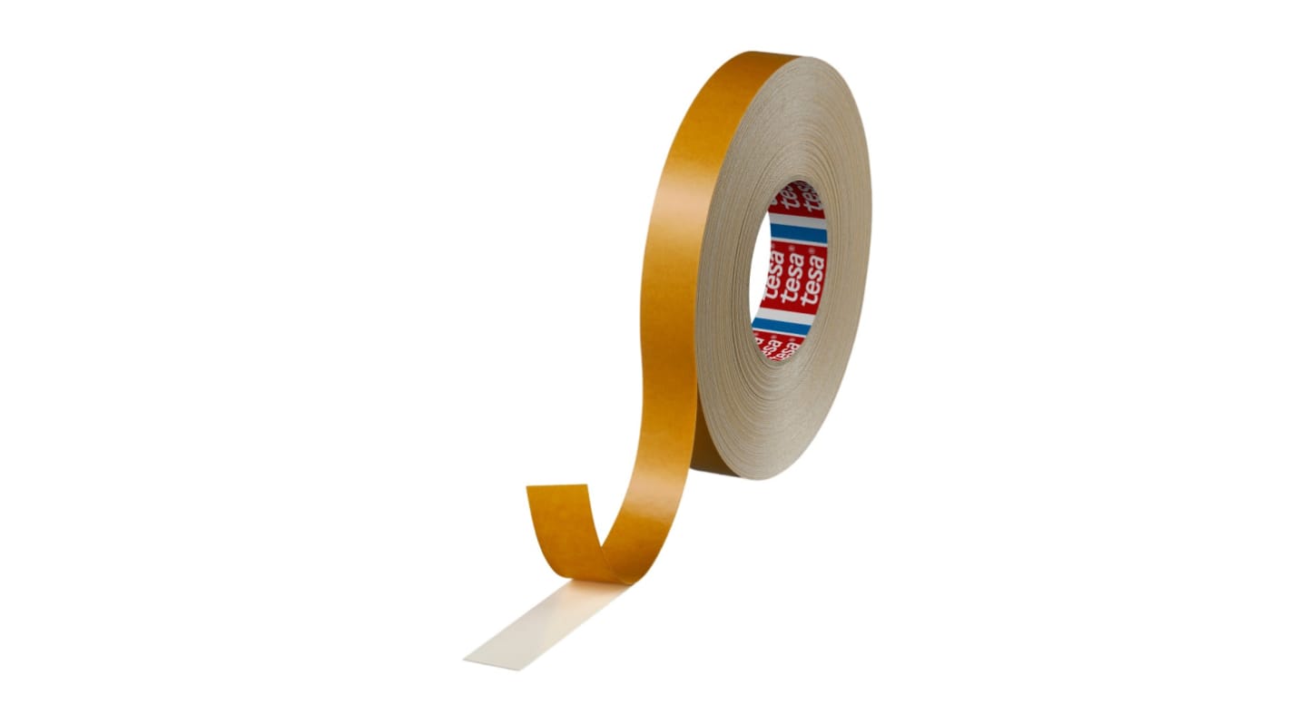 Tesa 4964 White Double Sided Cloth Tape, 390 Thick, 7,6 N/cm, Cloth Backing, 25mm x 50m