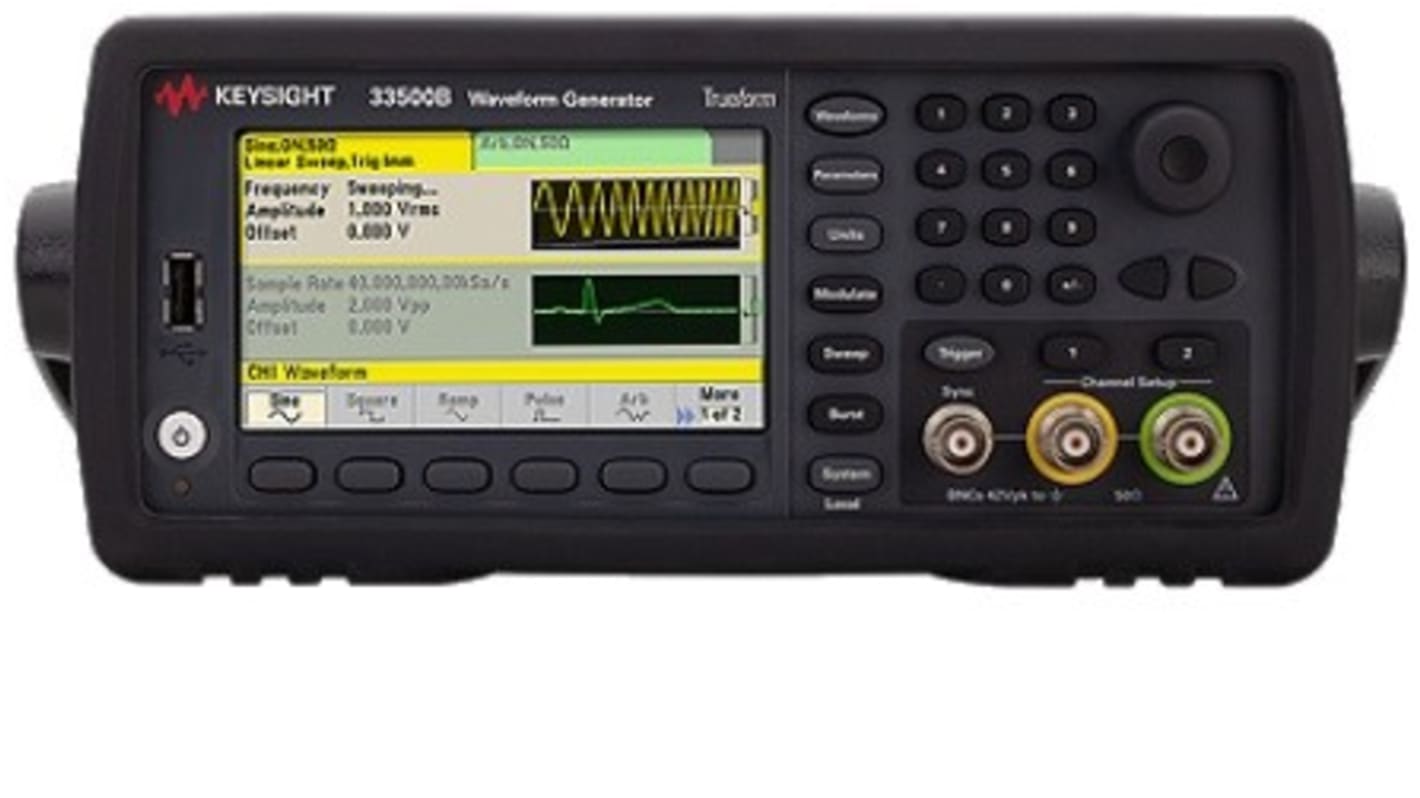 Keysight Technologies 信号发生器, 最大频率范围20MHz, 输出幅度20V 峰峰值, 33500B系列, 33510B, Ethernet, GPIB, LAN, USB接口