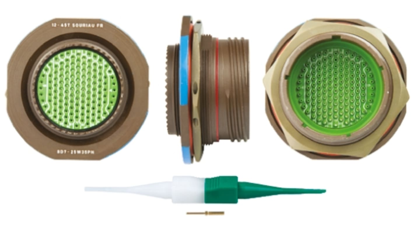 Souriau Sunbank by Eaton, 8D 128 Way Panel Mount MIL Spec Circular Connector Receptacle, Pin Contacts,Shell Size 25,