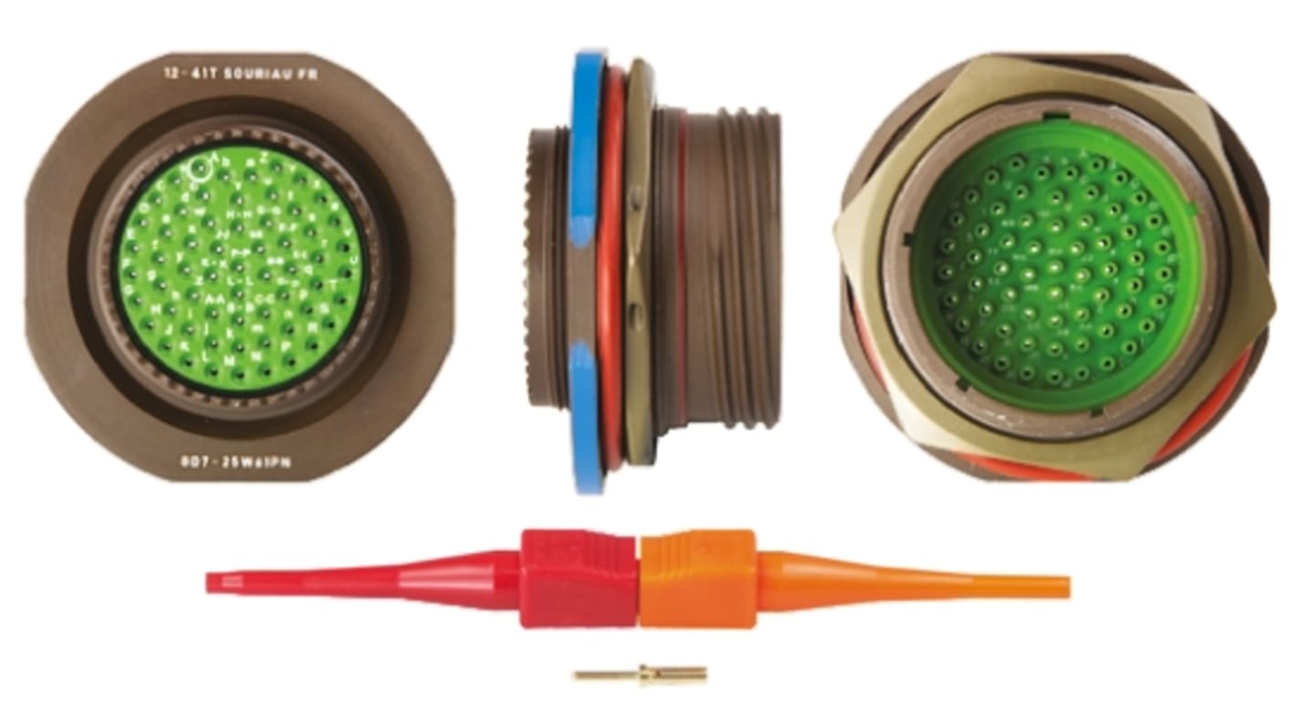 Souriau Sunbank by Eaton, 8D 61 Way Panel Mount MIL Spec Circular Connector Receptacle, Pin Contacts,Shell Size 25,