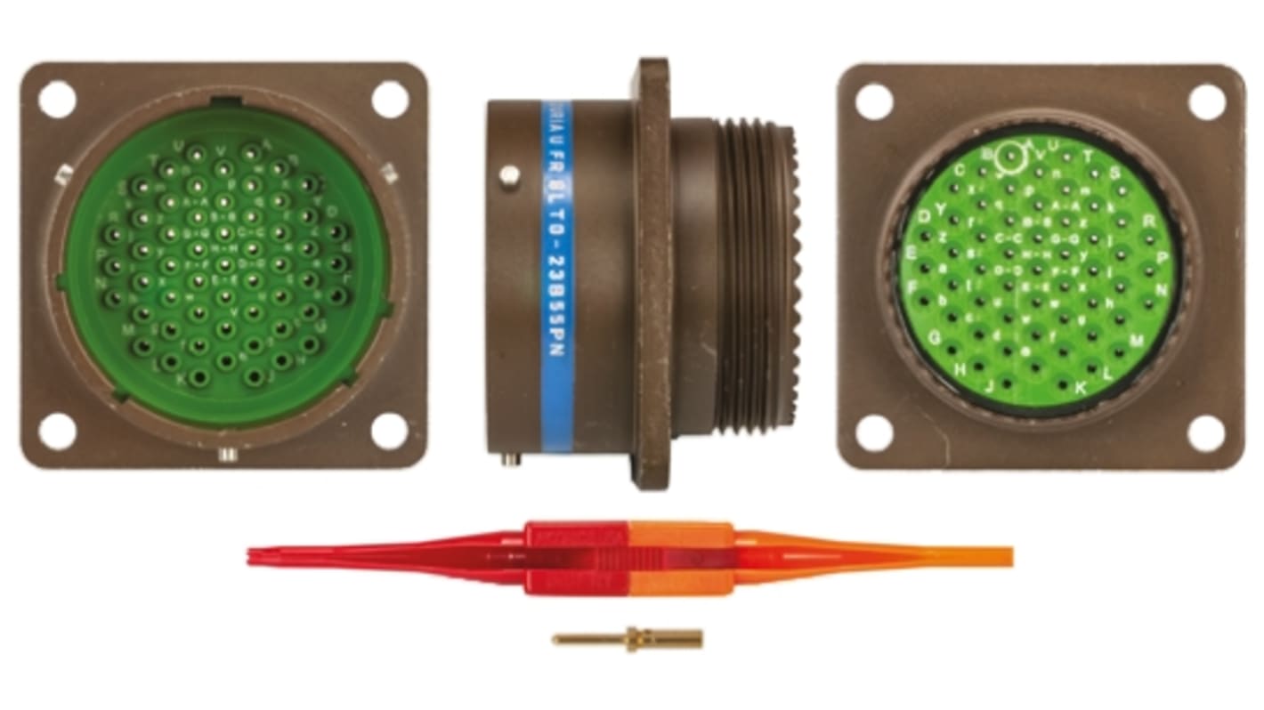 Souriau Sunbank by Eaton, 8LT 55 Way Panel Mount MIL Spec Circular Connector Receptacle, Pin Contacts,Shell Size 23,