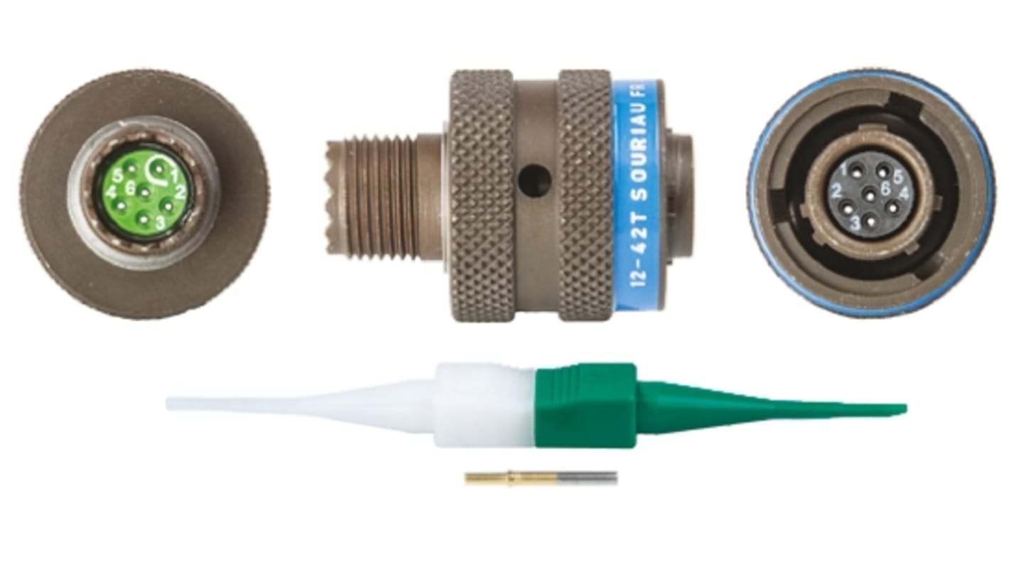 Souriau Sunbank by Eaton, 8LT 6 Way Cable Mount MIL Spec Circular Connector Plug, Socket Contacts,Shell Size 09,