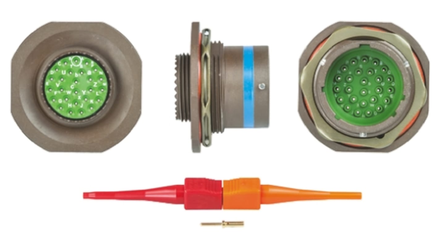 Souriau Sunbank by Eaton, 8LT, Copper Alloy 26 Way Panel Mount MIL Spec Circular Connector Receptacle, Pin