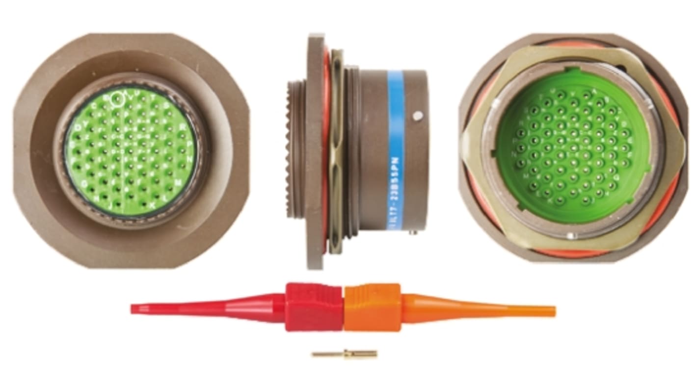 Souriau, 8LT 55 Way Panel Mount MIL Spec Circular Connector Receptacle, Pin Contacts,Shell Size 23, Bayonet Coupling,