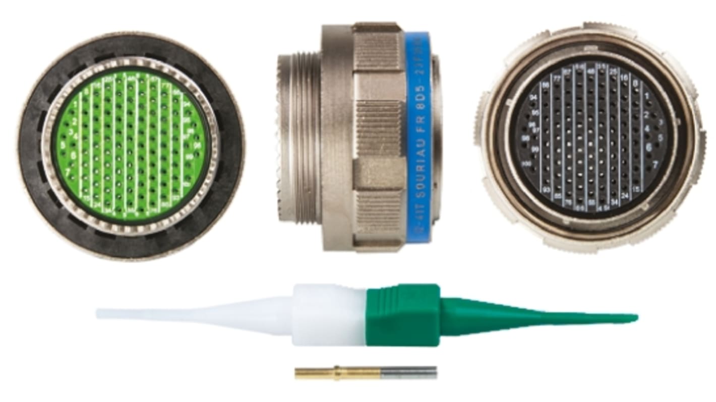 Souriau, 8D, Copper Alloy 100 Way Cable Mount MIL Spec Circular Connector Plug, Socket Contacts,Shell Size 23, Screw