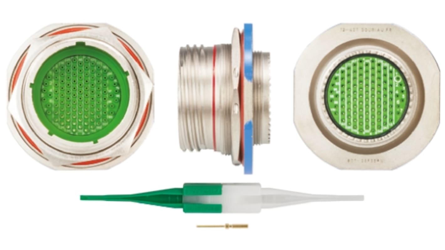 Souriau Sunbank by Eaton, 8D, Copper Alloy 100 Way Panel Mount MIL Spec Circular Connector Receptacle, Pin
