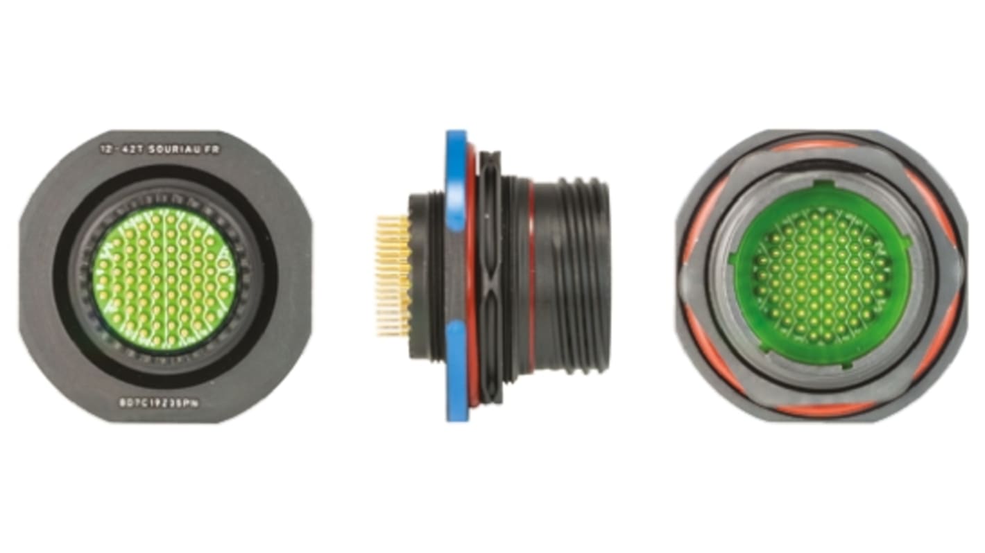 Souriau Sunbank by Eaton, 8D, Copper Alloy 66 Way Panel Mount MIL Spec Circular Connector Receptacle, Pin