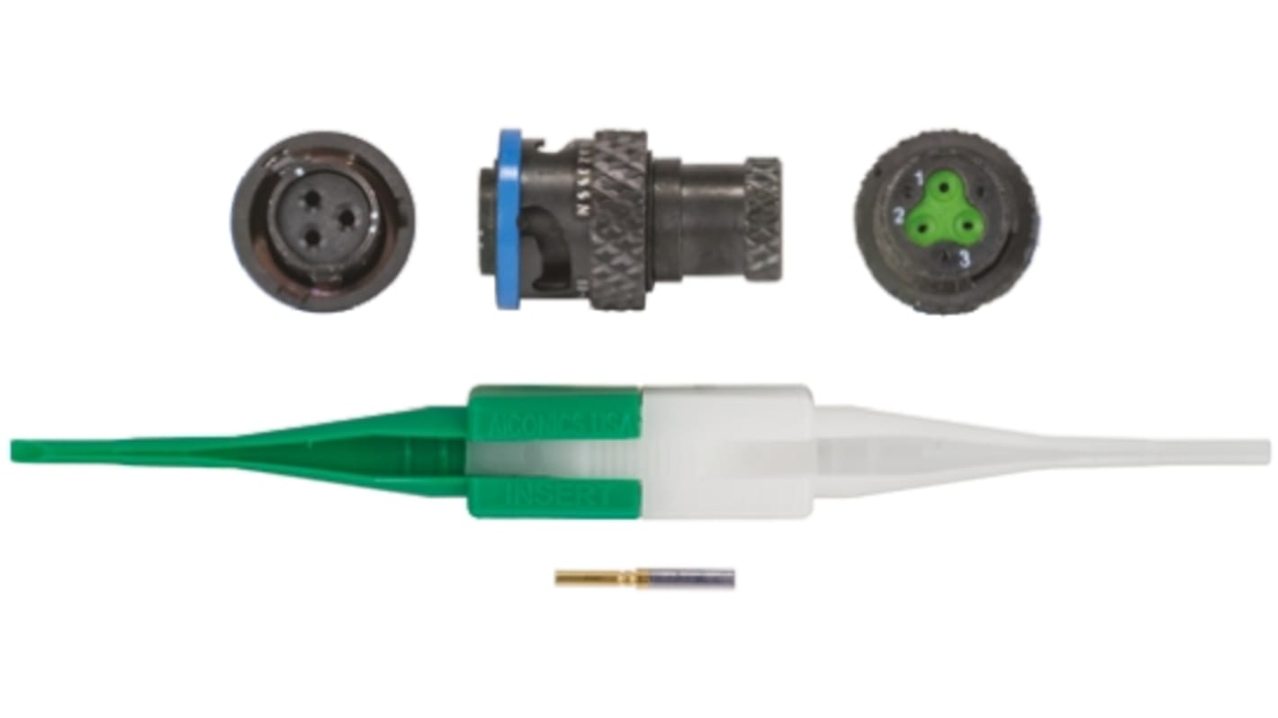 Souriau, 8LTA 3 Way Cable Mount MIL Spec Circular Connector Plug, Socket Contacts,Shell Size 03, Bayonet Coupling,