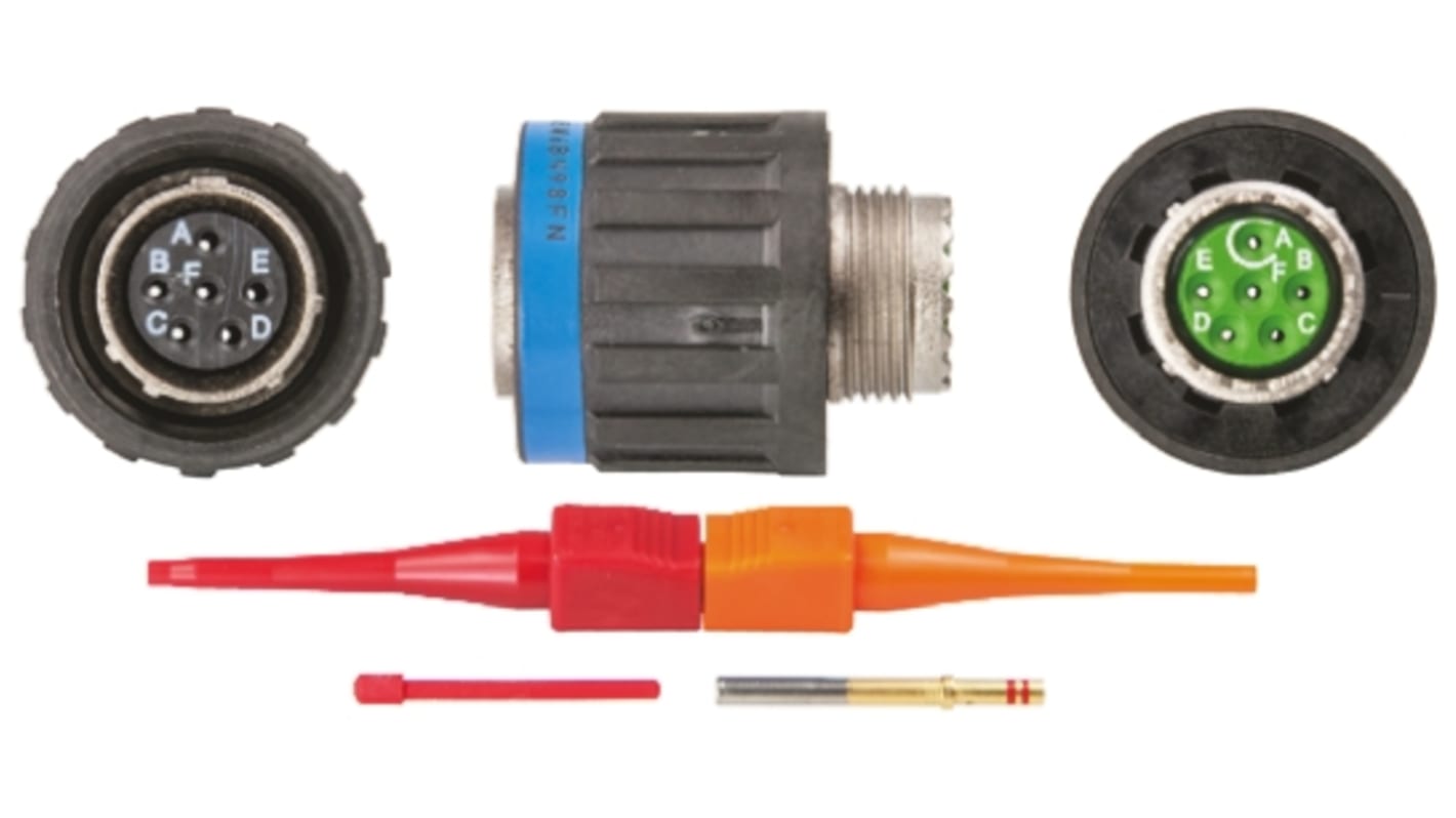 Souriau Sunbank by Eaton, EN3645, Copper Alloy 6 Way Cable Mount MIL Spec Circular Connector Plug, Socket