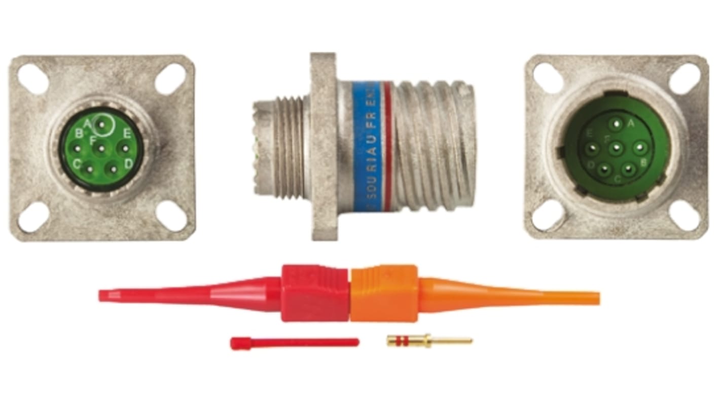 Souriau Sunbank by Eaton, EN3645, Copper Alloy 6 Way Panel Mount MIL Spec Circular Connector Receptacle, Pin