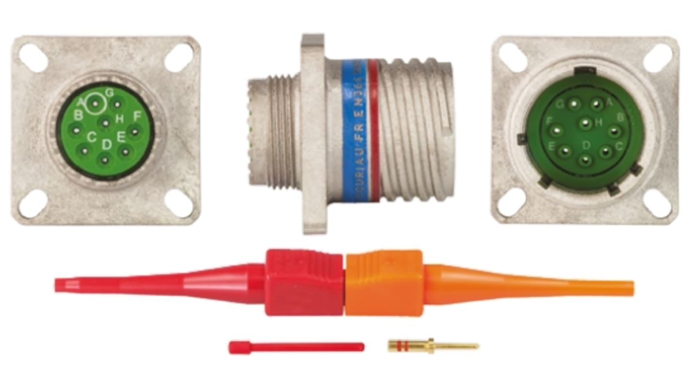 Conector circular MIL-DTL-38999 Souriau Sunbank by Eaton Hembra Recto serie EN3645 de 8 vías macho, tamaño 13, Montaje