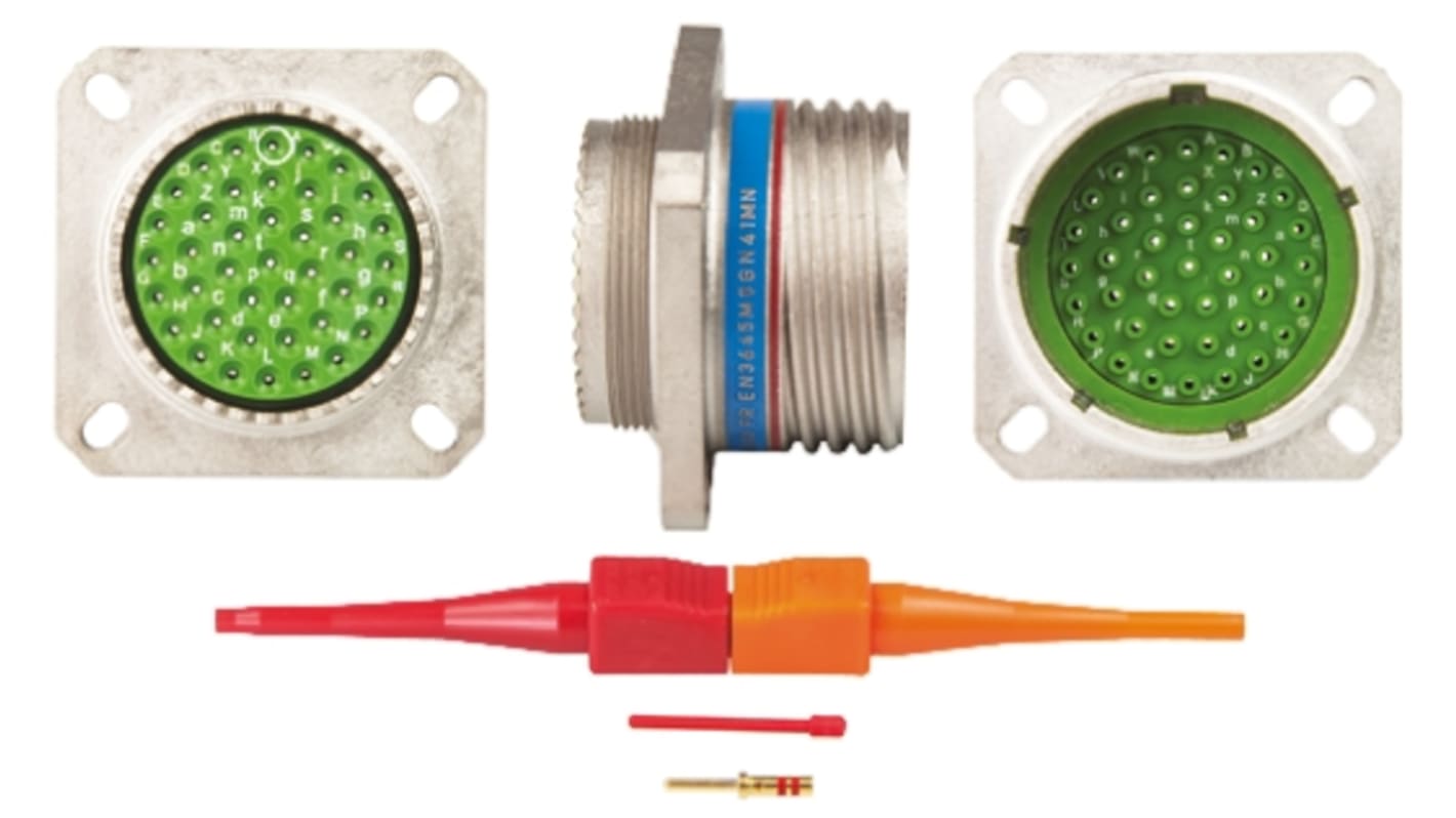 Souriau Sunbank by Eaton, EN3645, Copper Alloy 41 Way Panel Mount MIL Spec Circular Connector Receptacle, Pin