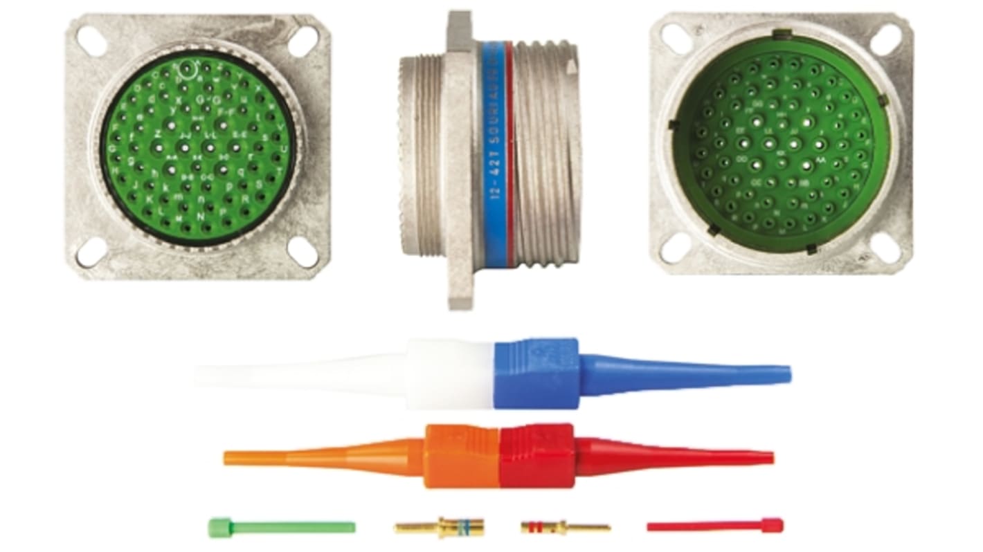 Souriau Sunbank by Eaton, EN3645, Copper Alloy 8 Way Panel Mount MIL Spec Circular Connector Receptacle, Pin