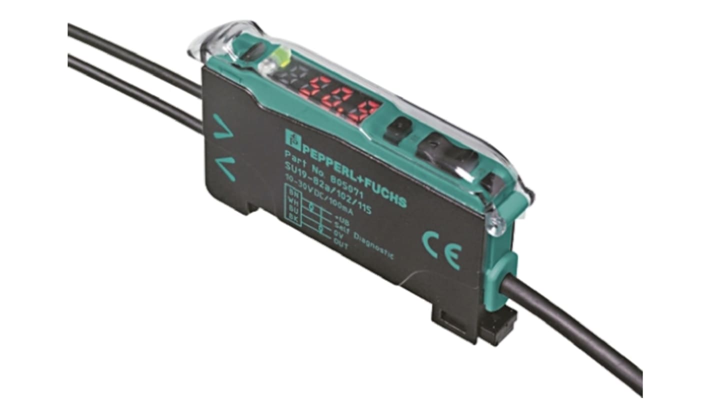 Pepperl + Fuchs 玻璃，塑料光纤传感器, NPN, PNP输出, 10 → 30 V dc, 160 μs响应, 可检测450 mm, IP50