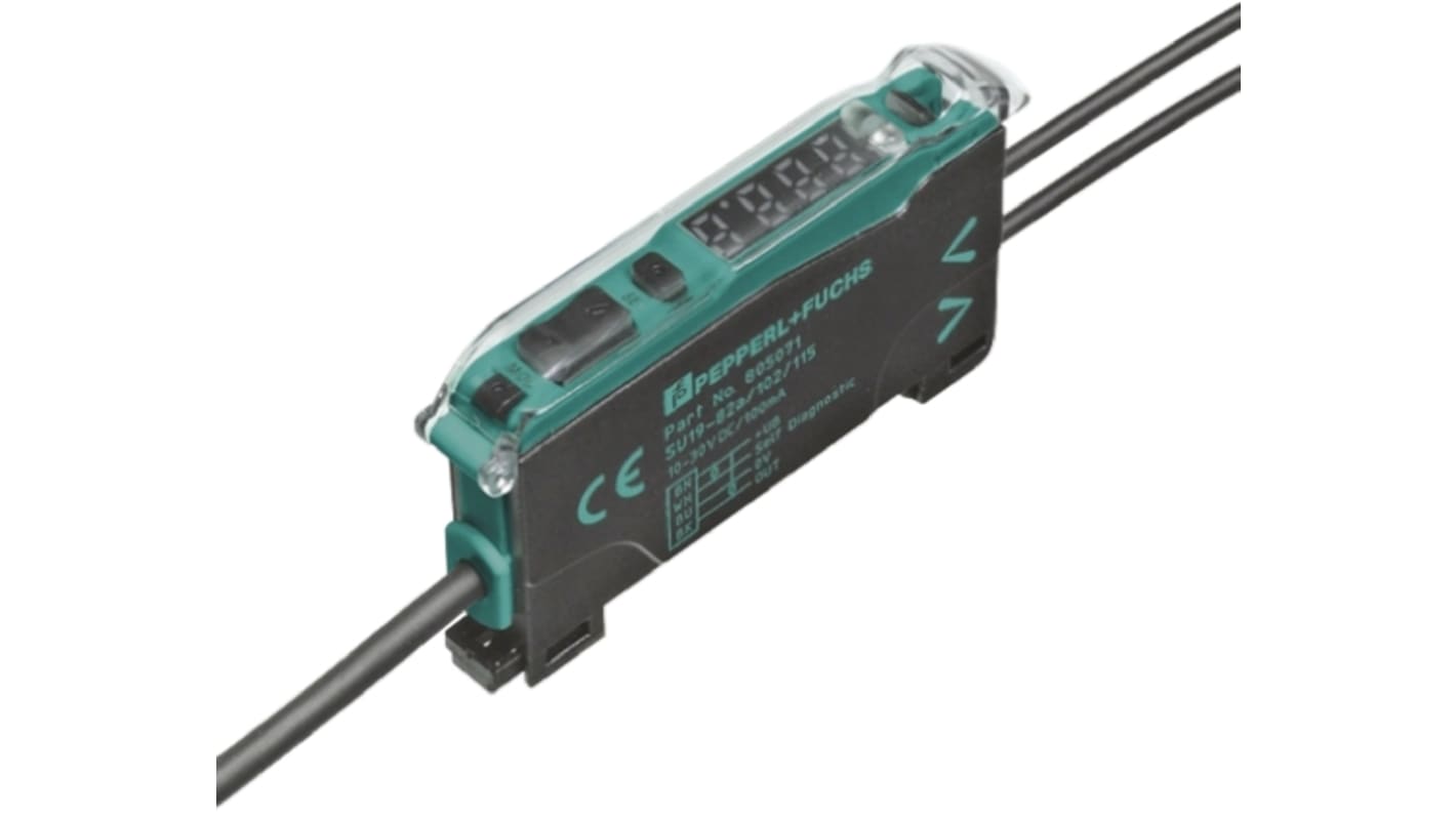 Pepperl + Fuchs Glass, Plastic Fibre Optic Sensor 450 mm, NPN, PNP Output, IP50, 10 → 30 V dc