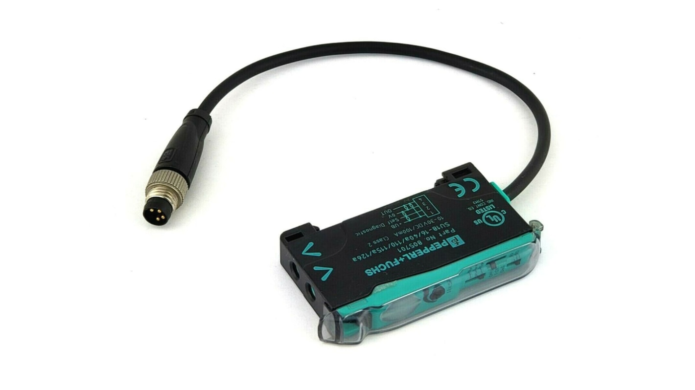 Pepperl + Fuchs 玻璃，塑料光纤传感器, NPN, PNP输出, 10 → 30 V dc, 160 μs响应, 可检测450 mm, IP50