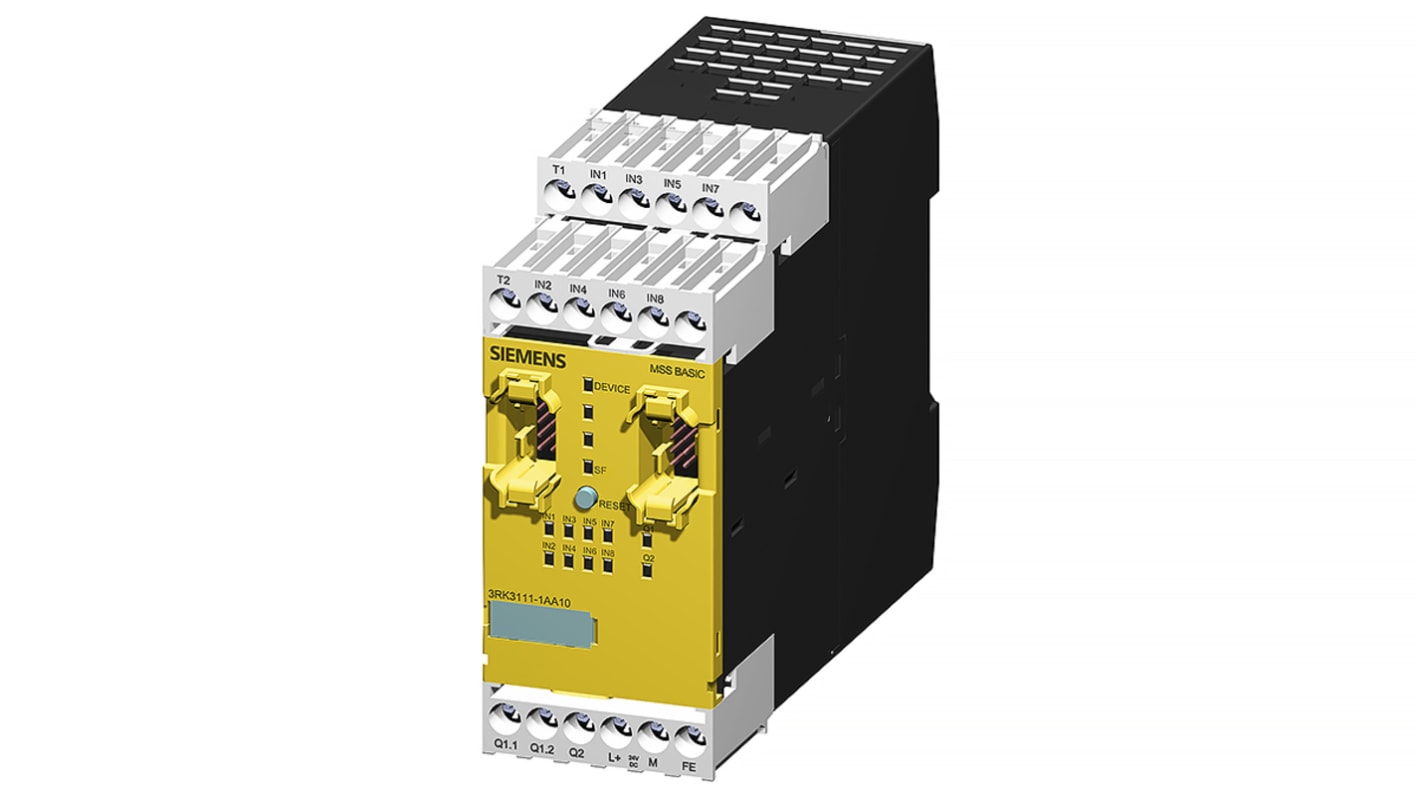 Siemens SIRIUS 3RK3 Series Safety Module, 8 Safety Inputs, 2 Safety Outputs, 24 V dc