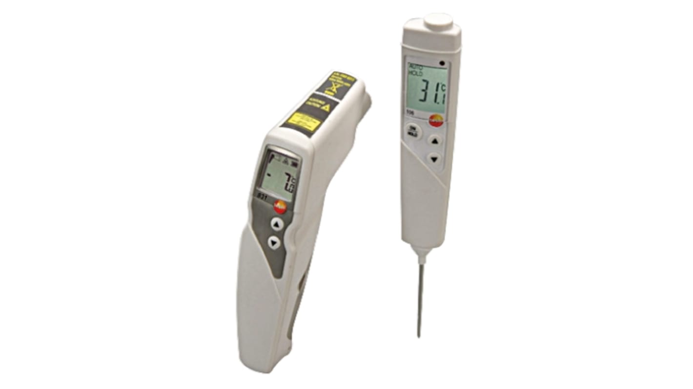 Testo 831 + 106 Kit Infrared Thermometer, -30°C Min, ±1.5 °C Accuracy, °C Measurements