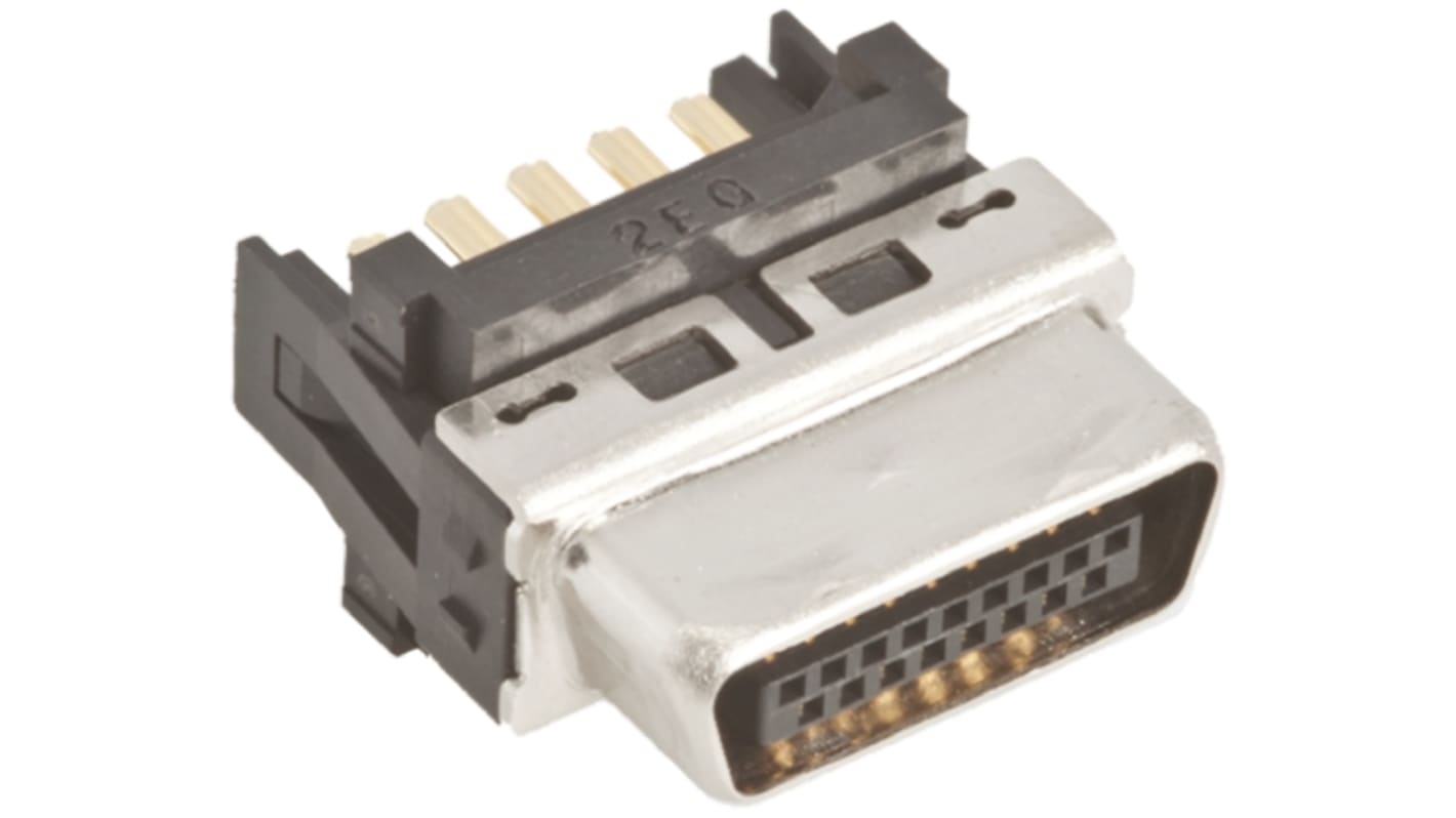 Hirose IDC连接器, 公插, 17p, 1.0mm间距, 2排, THT安装, 焊接端接, 直向, DH系列