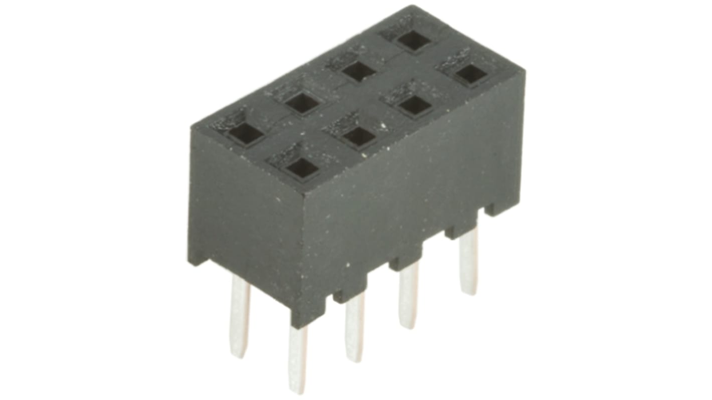 Conector hembra para PCB Hirose serie A3C, de 8 vías en 2 filas, paso 2mm, 200 V, 12A, Montaje en orificio pasante,