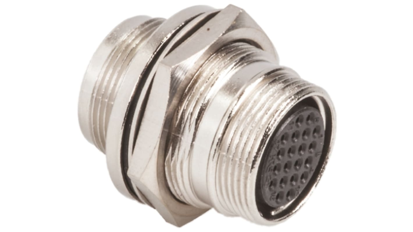 Hirose Circular Connector, 20 Contacts, Panel Mount, Miniature Connector, Socket, Female, IP67, IP68, HR22 Series