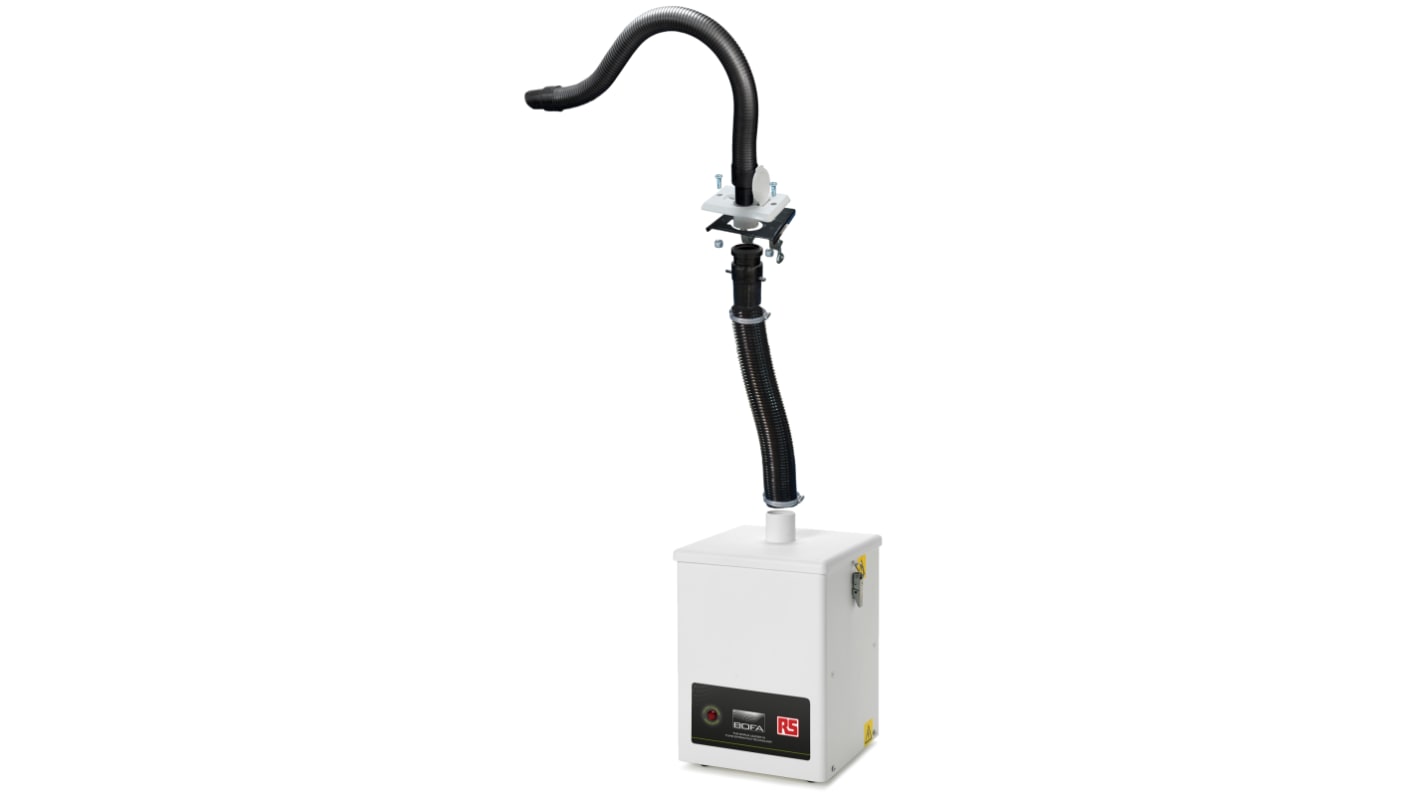 RS PRO V200, 230V ac Solder Fume Extractor, HEPA H13, 90W, Type C - EuroPlug to Type G - British 3-pin