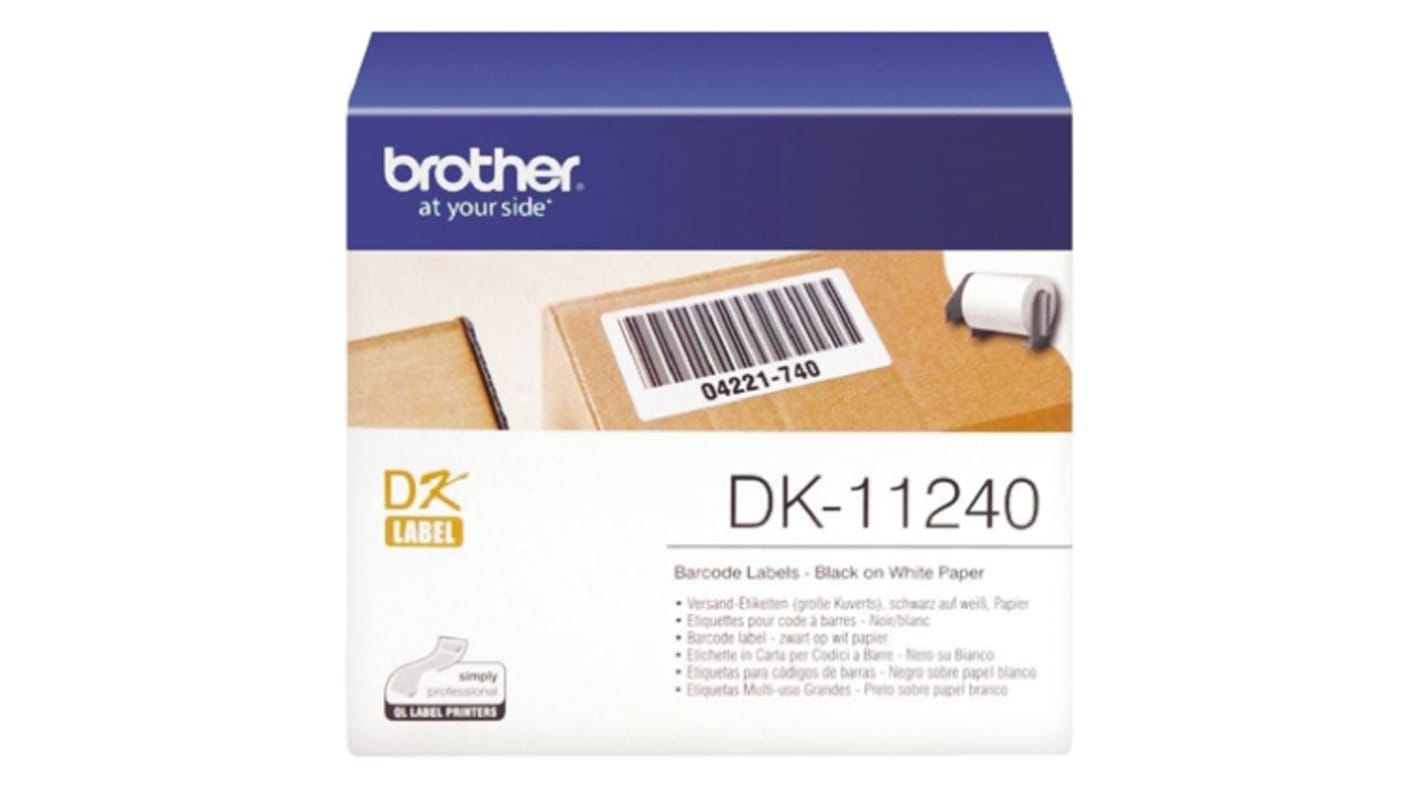 Brother White Label Roll, 102mm Width, 51mm Height, 600Per Roll Qty