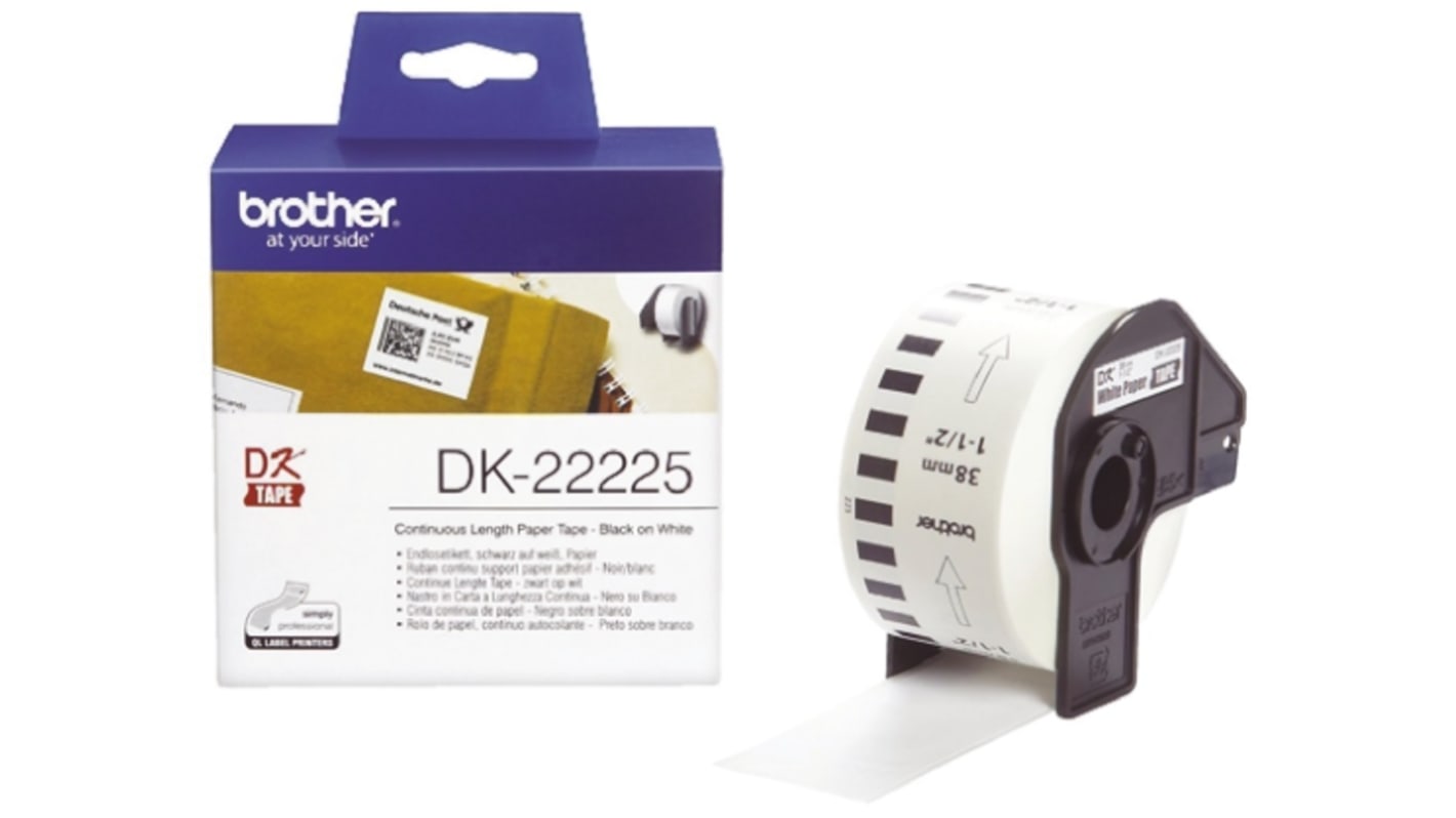 Brother White Label Roll, 38mm Width, 1 Roll Qty