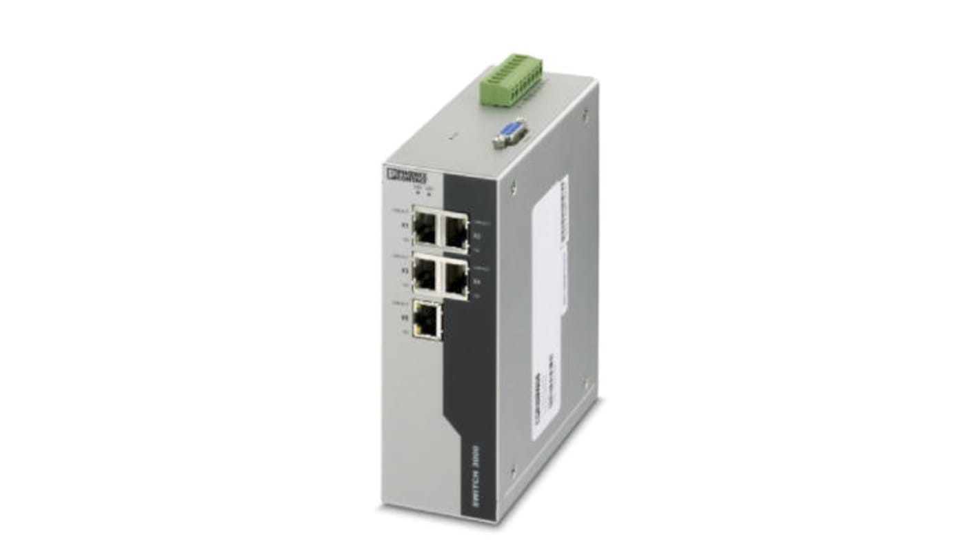 Phoenix Contact 以太网交换机, 5个RJ45口, FL SWITCH 3005系列