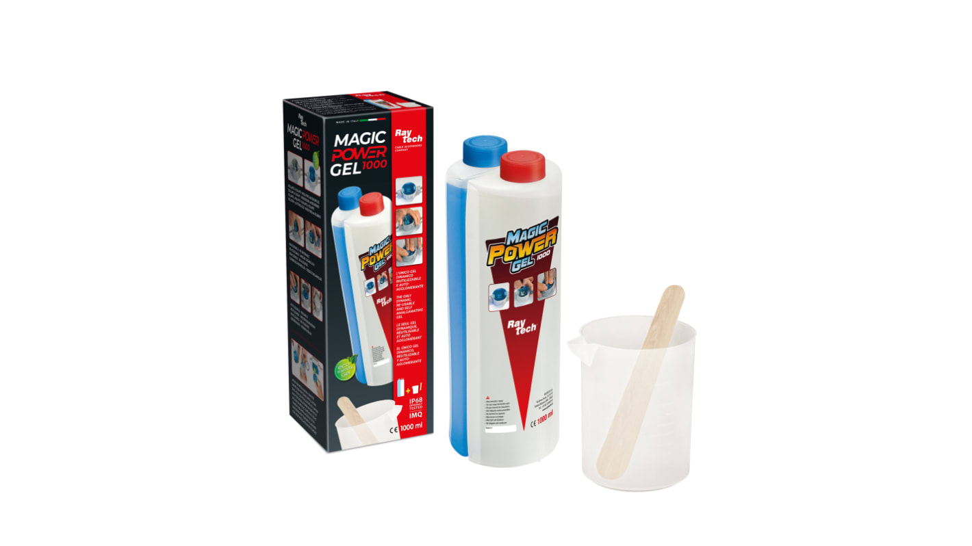 Masilla de fontanero Raytech Magic Power Gel de color Azul, Botella de 1000 ml
