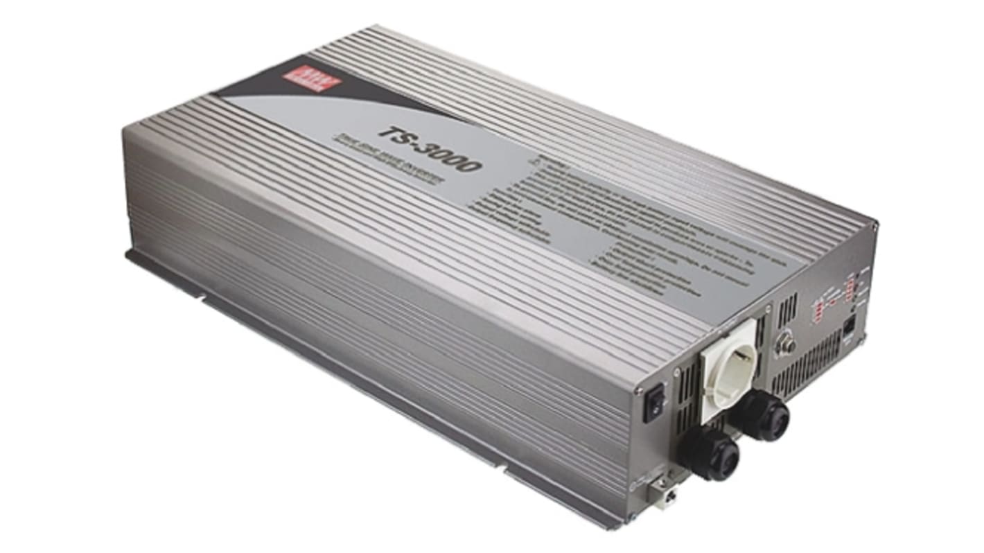 MEAN WELL Pure Sine Wave 3000W Power Inverter, 10.5 → 15V dc Input, 230V ac Output