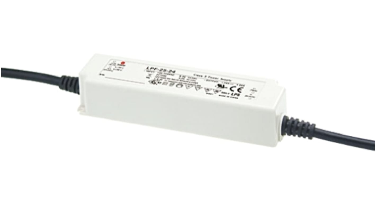 MEAN WELL LED meghajtó áramkör LPF-25-36RS, kimeneti fesz,: 19.8 → 36V, 700mA, 25.2W IP67, állandó áram/állandó