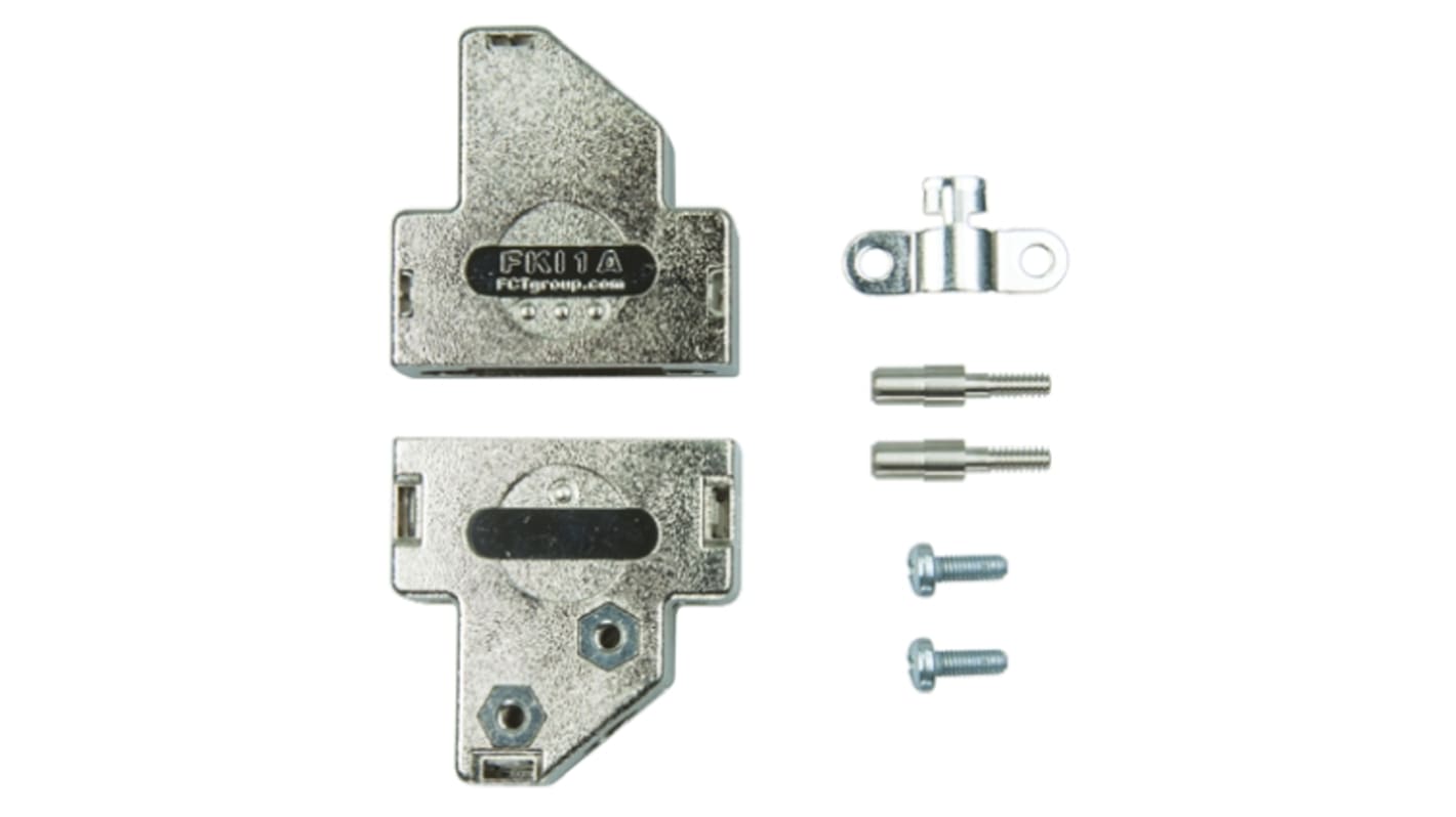 FCT from Molex 9针D-Sub外壳, PET壳体, 斜角, E尺寸, 银色, FKI系列
