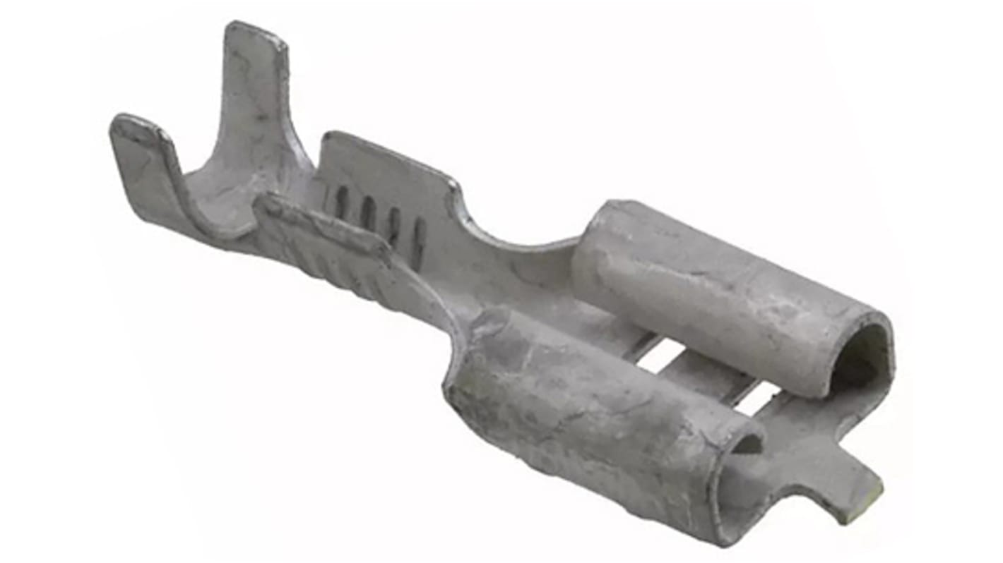 TE Connectivity FASTON .250 Uninsulated Female Spade Connector, Receptacle, 6.35 x 0.81mm Tab Size, 0.5mm² to 1.5mm²