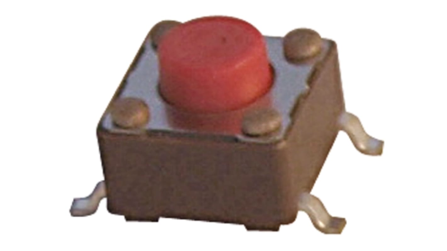 Apem Red Stem Tactile Switch, SPST 50 mA @ 12 V dc 5mm Surface Mount