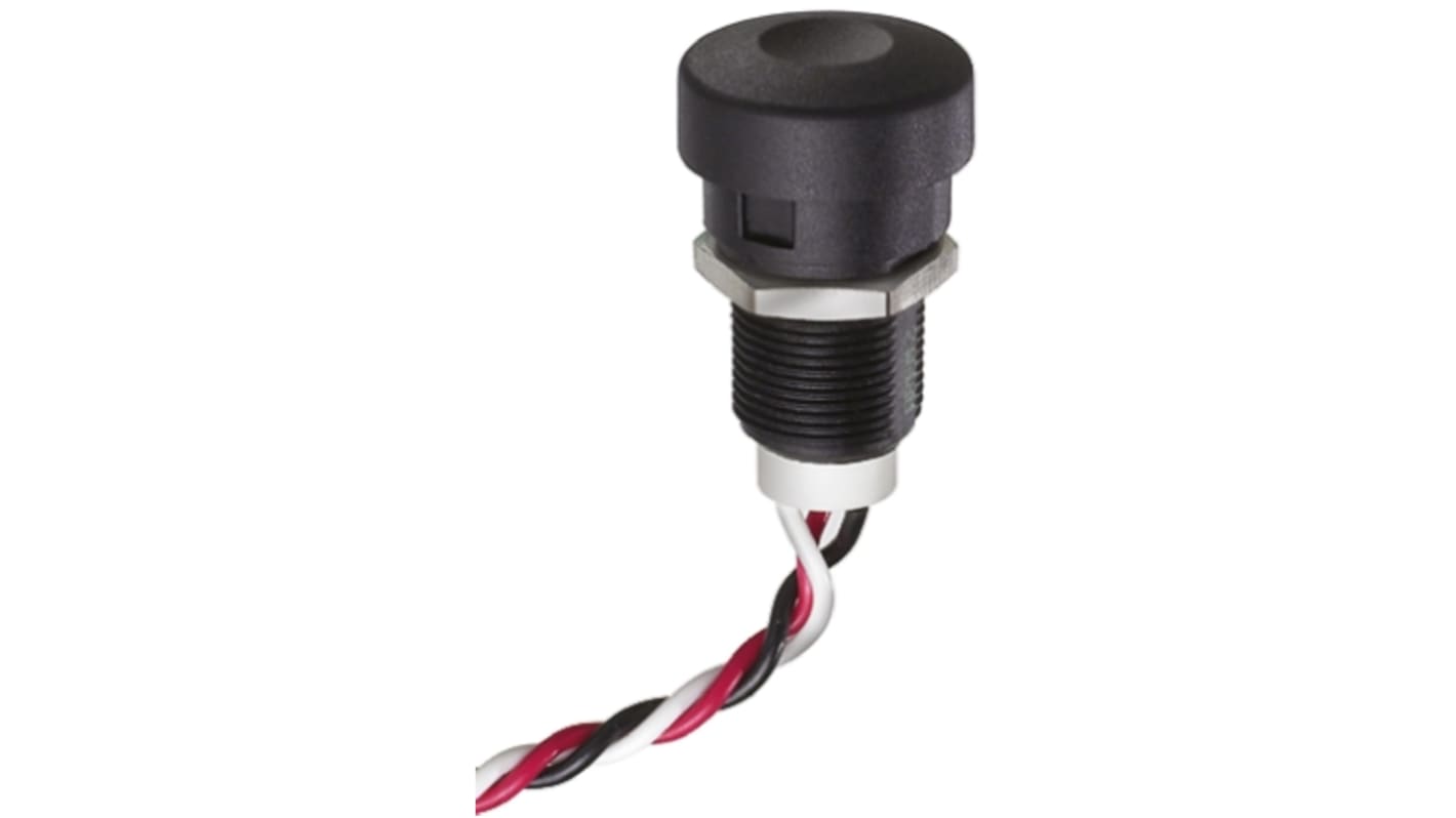 APEM IP67 Hall Effect Push Button Switch 9mA 1.25mA Plunger Pre-wired Linear, -40 → +85°C, 4.5 → 5.5 V