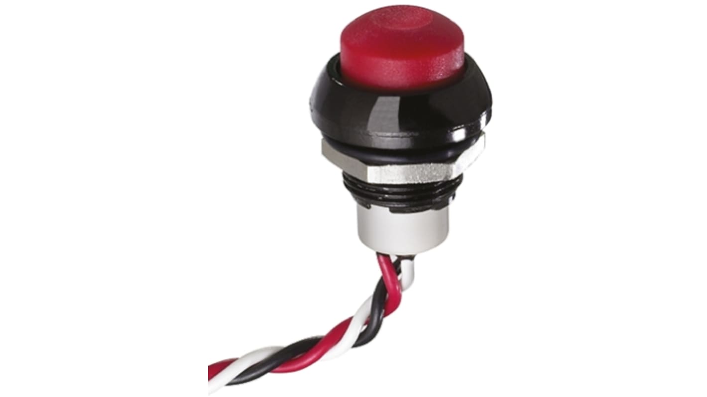 APEM IP67 Hall Effect Push Button Switch 5mA 50mA Plunger Pre-wired Momentary, -40 → +85°C, 3.5 → 14.5 V