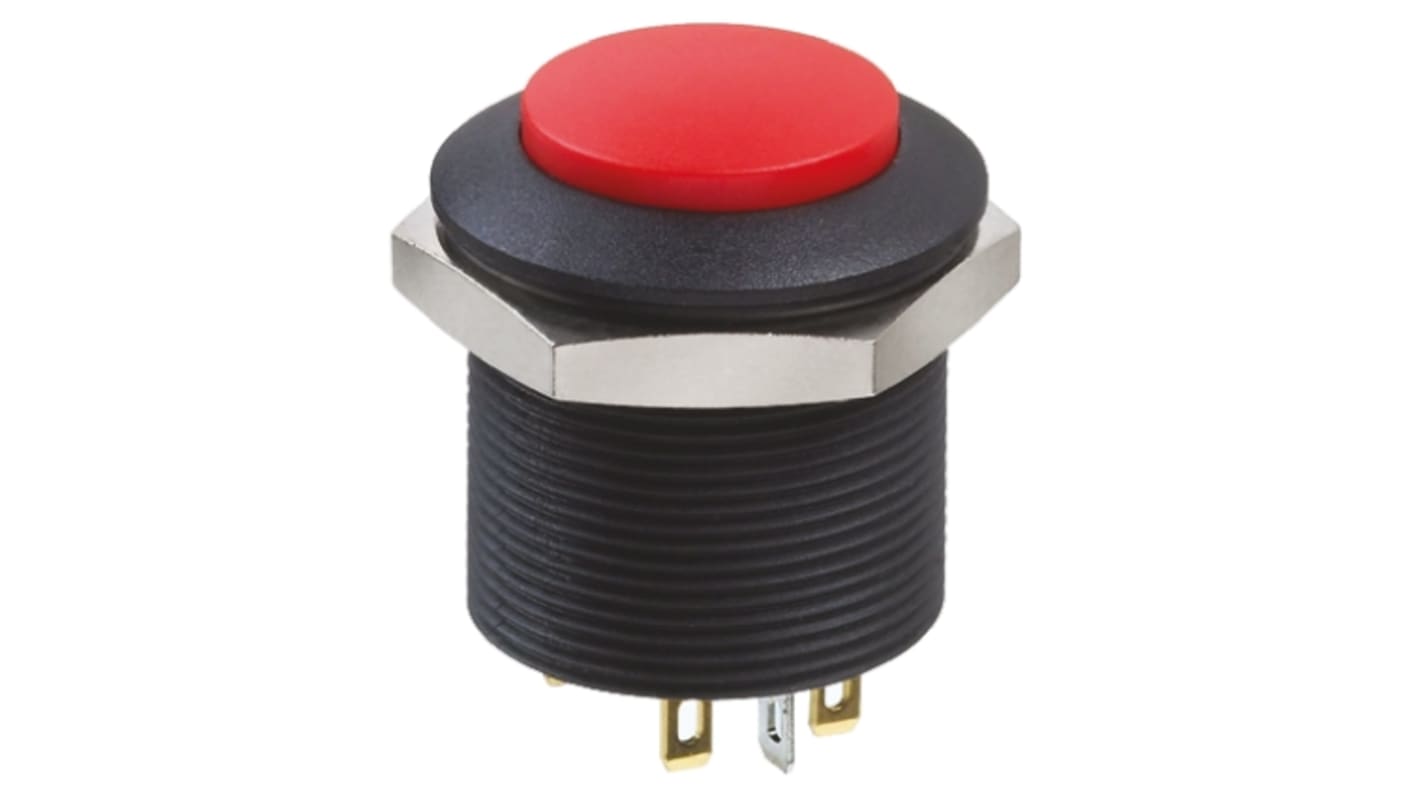 Apem 押しボタンスイッチ, DPDT, 200 mA @ 12 V dc, 24.2mm パネルマウント
