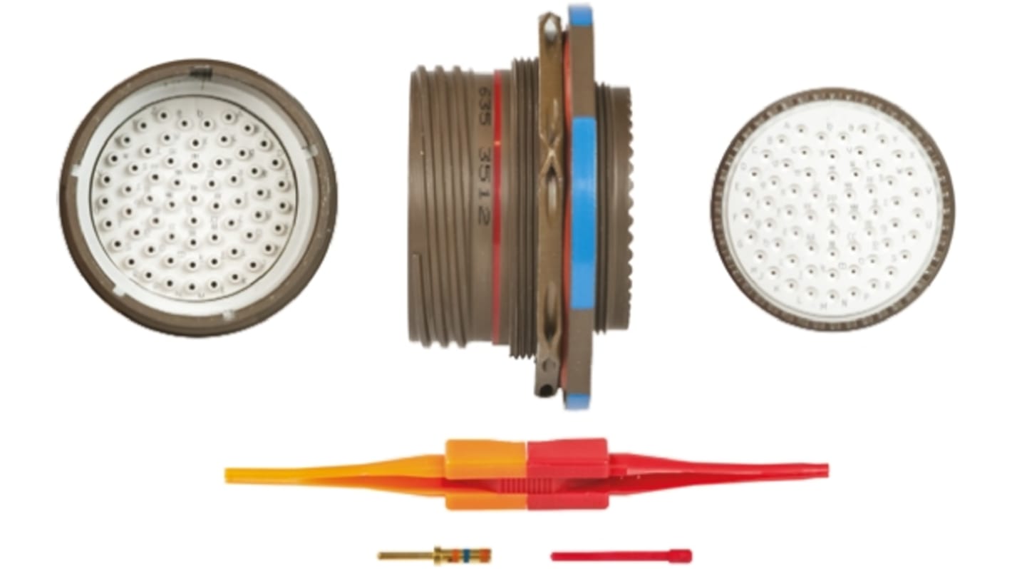 ITT Cannon, KJB 61 Way Panel Mount MIL Spec Circular Connector Receptacle, Pin Contacts,Shell Size 25, Screw Coupling