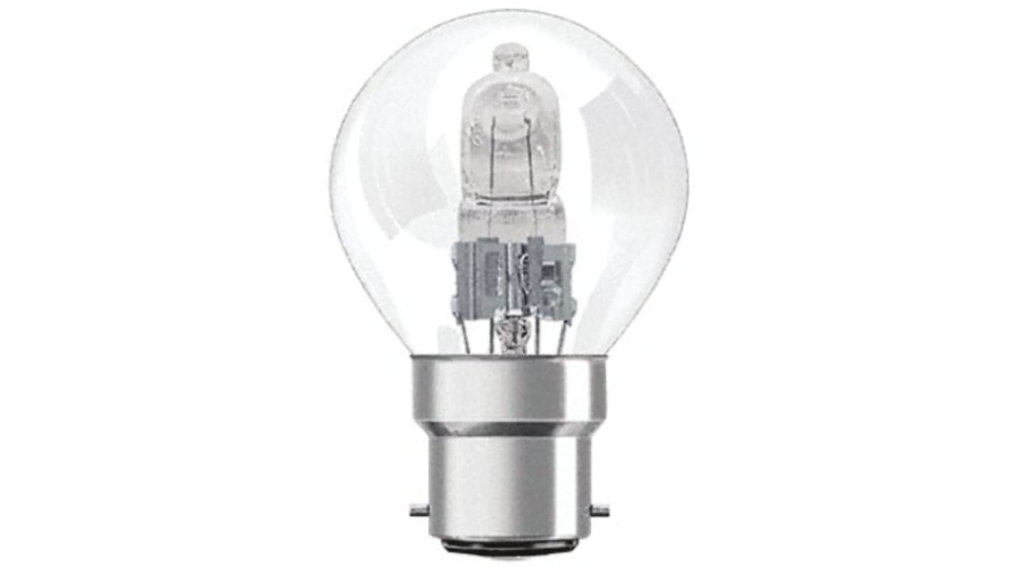 Sylvania 28 W Clear Halogen Bulb BC / B22d, Globe, 240 V, 46mm