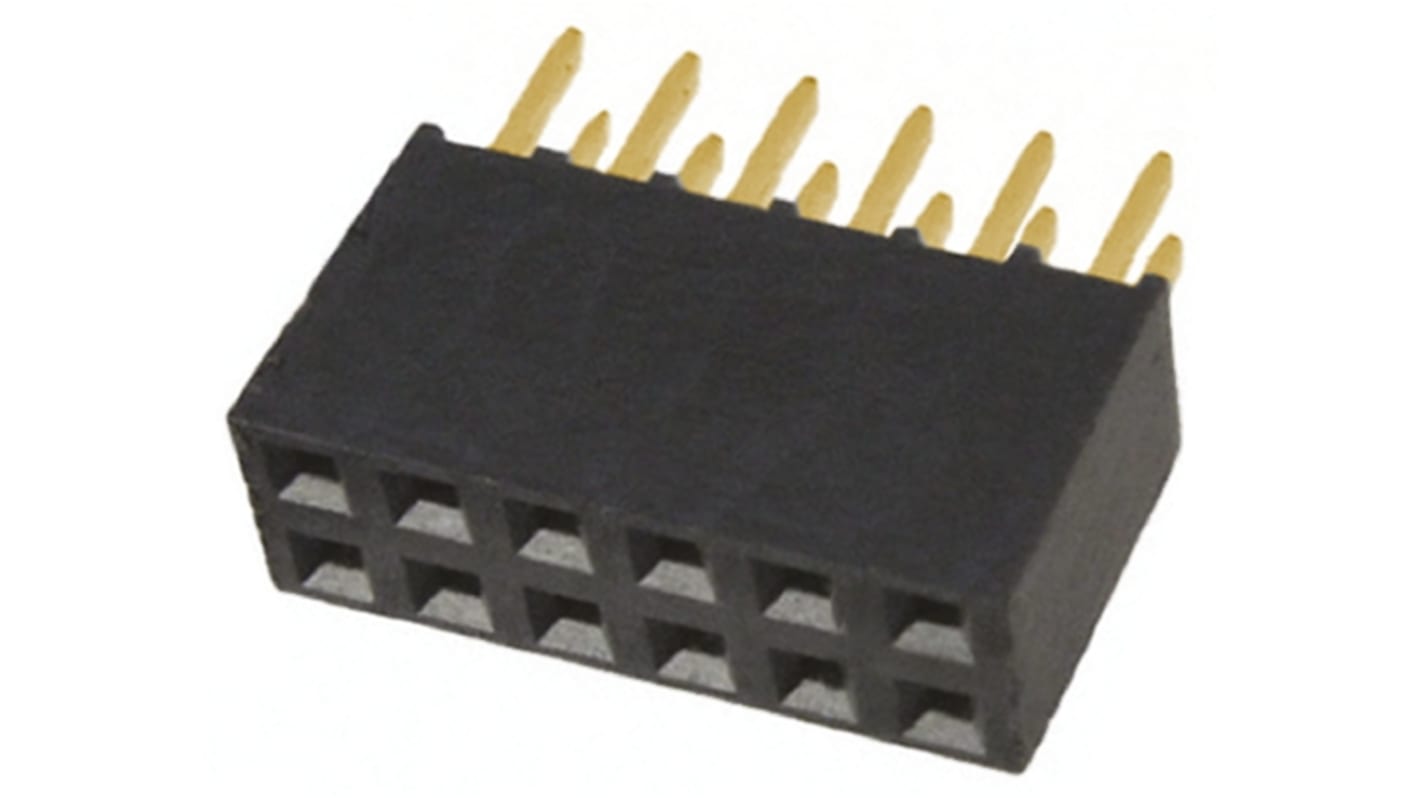 Gniazdo PCB 12 -pinowe 2 -rzędowe raster: 2.54mm typu płytka – płytka Proste Przewlekany