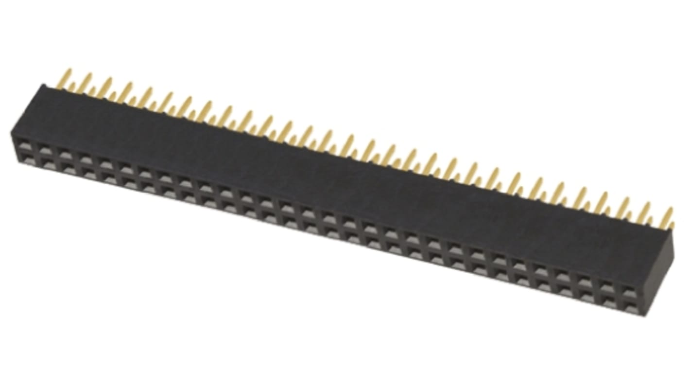 Conector hembra para PCB Samtec serie SSQ, de 60 vías en 2 filas, paso 2.54mm, 550 V, 7.6A, Montaje en orificio