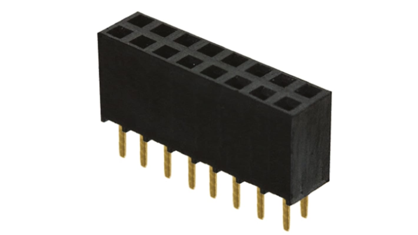 Gniazdo PCB 16 -pinowe 2 -rzędowe raster: 2.54mm typu płytka – płytka Proste Przewlekany