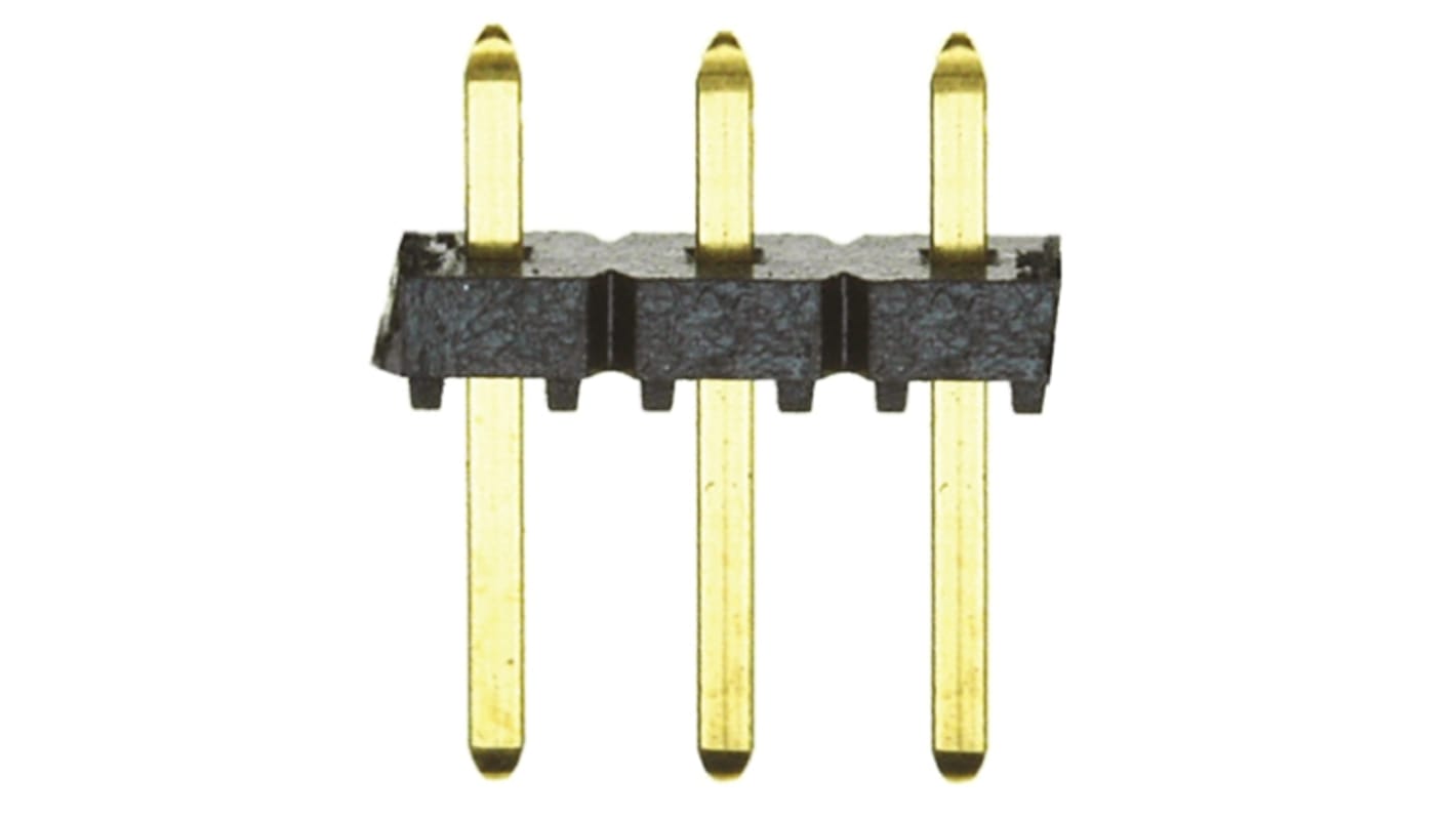 Samtec TLW Series Straight Through Hole Pin Header, 3 Contact(s), 2.54mm Pitch, 1 Row(s), Unshrouded