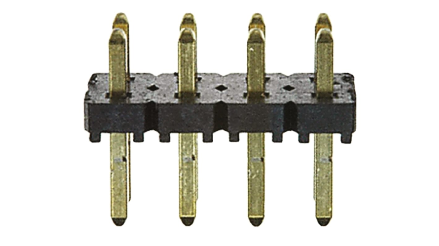 Samtec TLW Series Straight Through Hole Pin Header, 8 Contact(s), 2.54mm Pitch, 2 Row(s), Unshrouded