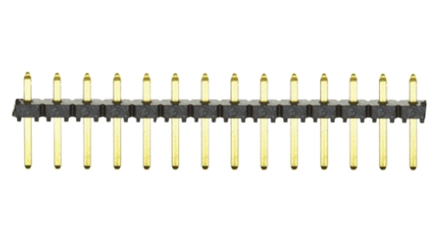 Samtec Flex Stack TLW Series Straight Through Hole Pin Header, 14 Contact(s), 2.54mm Pitch, 1 Row(s), Unshrouded