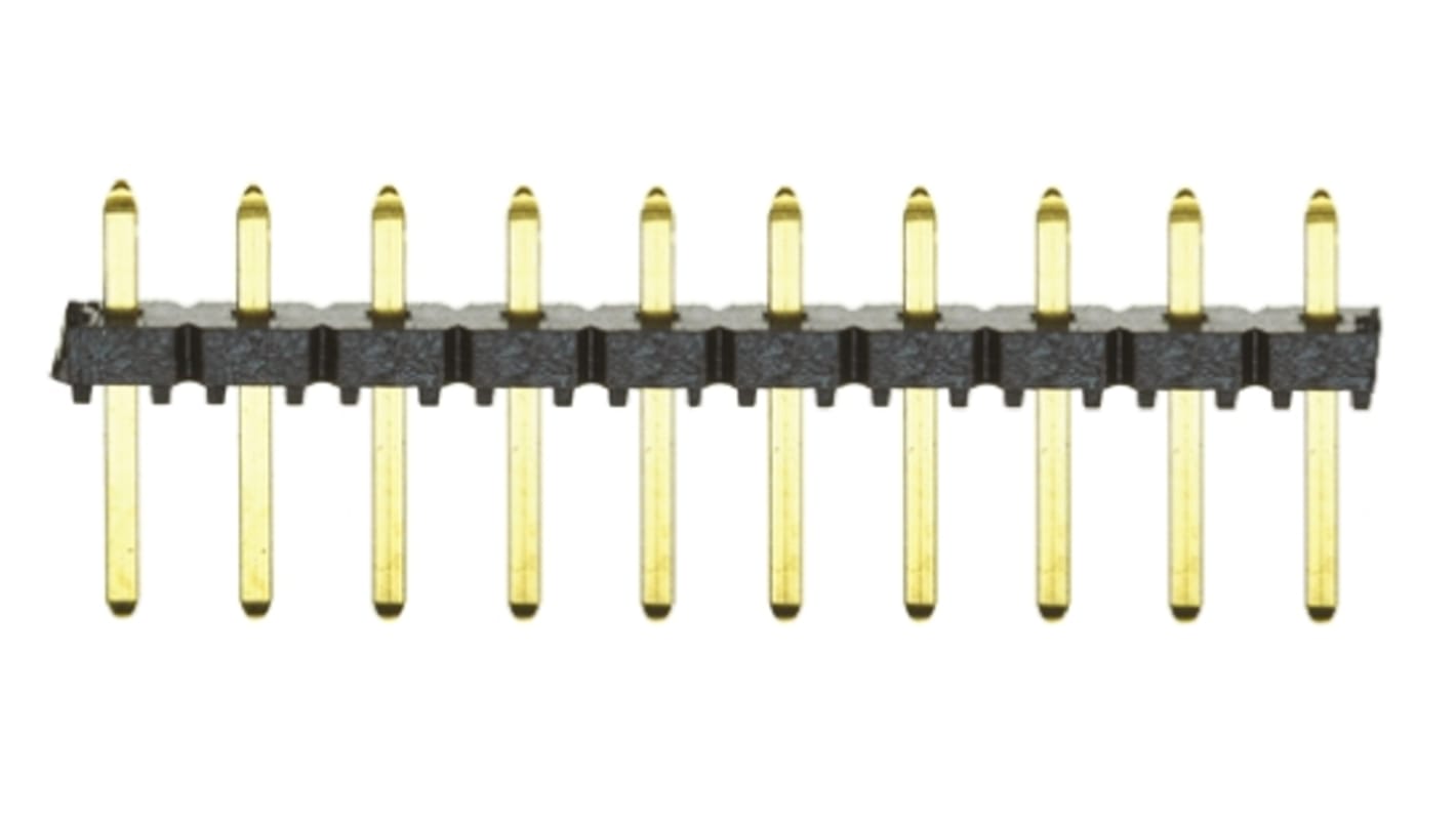 Samtec TLW Series Straight Through Hole Pin Header, 10 Contact(s), 2.54mm Pitch, 1 Row(s), Unshrouded